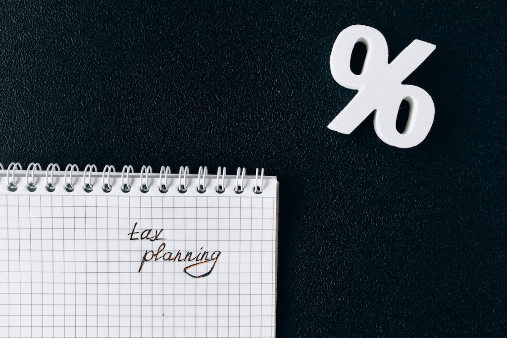 Tax planning written on a notebook